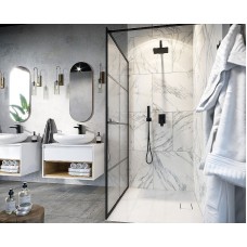 Душевая перегородка Excellent Fabrika 100x200 KAEX.4006.1000.LP профиль Черный стекло прозрачное