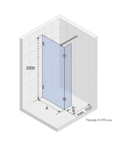 Душевая перегородка Riho SZ Scandic NXT X402 97 G001124120 (GX00752C0) профиль Хром стекло прозрачное