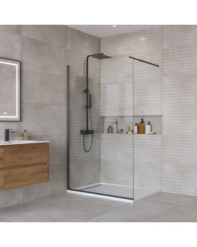 Душевая перегородка BelBagno KRAFT-L-1-120-C-NERO