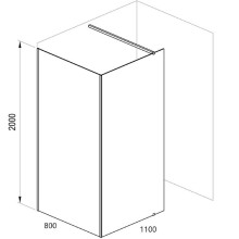 Душевая перегородка Ravak ST Walk-In Corner 110x80 GW1CD4300Z1 профиль Черный стекло Transparent