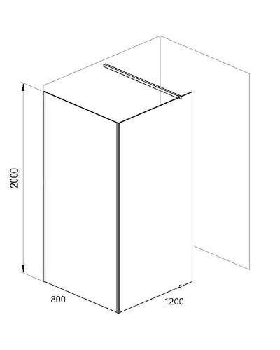 Душевая перегородка Ravak ST Walk-In Corner 120х80 GW1CG4300Z1 профиль Черный стекло Transparent