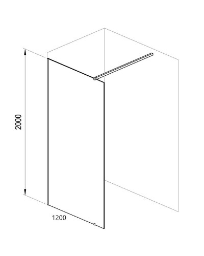 Душевая перегородка Ravak Walk-In Wall 120 GW9WG0300Z1 профиль Черный стекло Transparent