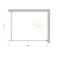 Душевая перегородка BelBagno KRAFT-L-1-120-C-NERO