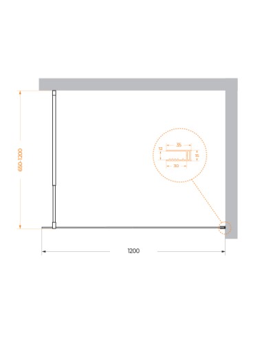 Душевая перегородка BelBagno KRAFT-L-1-120-C-NERO