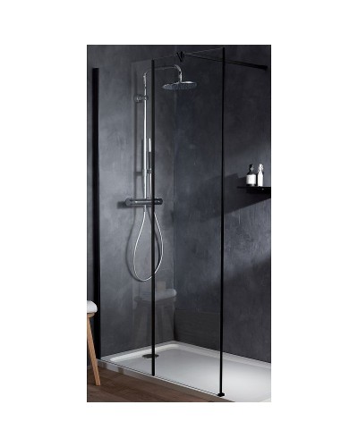 Душевая перегородка Jacob Delafon Serenity 120х200 E14W120-BLV профиль Черный стекло прозрачное