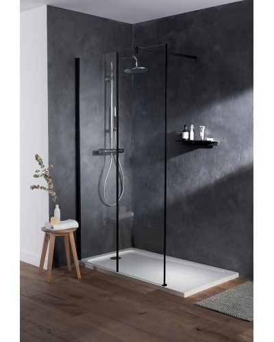 Душевая перегородка Jacob Delafon Serenity 120х200 E14W120-BLV профиль Черный стекло прозрачное