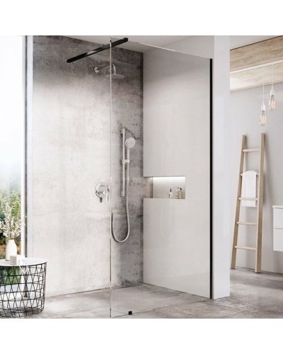 Душевая перегородка Ravak Walk-In Wall 100 GW9WA0300Z1 профиль Черный стекло Transparent