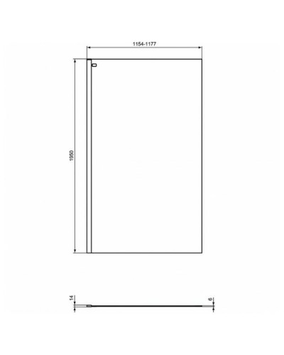 Душевая перегородка Ideal Standard Connect 2 120 K9379V3 профиль Черный стекло прозрачное