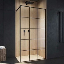 Душевая перегородка Cerutti SPA Muza 100x100 T100 профиль Черный стекло прозрачное