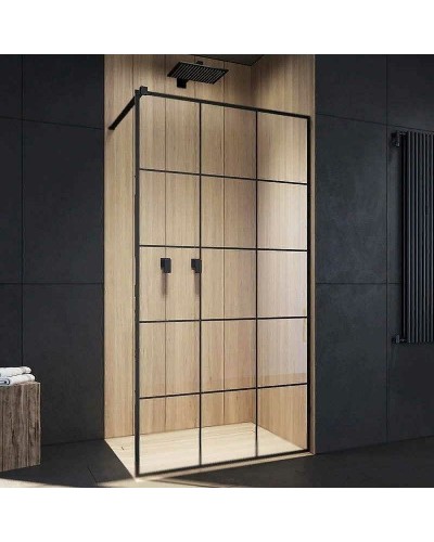 Душевая перегородка Cerutti SPA Muza 100x100 T100 профиль Черный стекло прозрачное