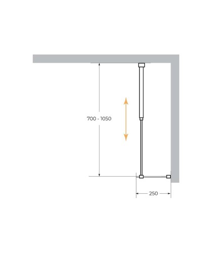 Душевая перегородка Cezares Liberta 25 LIBERTA-L-1-25-GR-Cr профиль Хром стекло серое