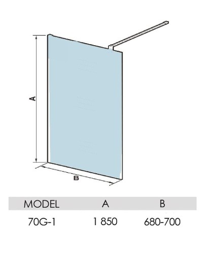 Душевая перегородка WeltWasser WW400 70G-1 10000006279 профиль Хром стекло прозрачное