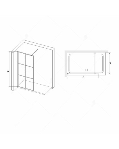 Душевая перегородка RGW Walk In WA-011B 90 35101190-84 профиль Черный стекло прозрачное