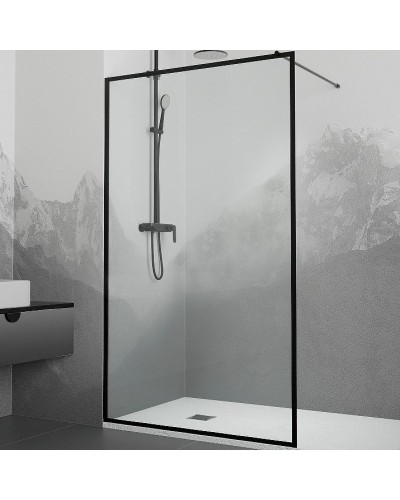 Душевая перегородка RGW Walk In WA-012B 100 35101210-84 профиль Черный стекло прозрачное