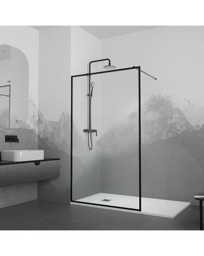 Душевая перегородка RGW Walk In WA-012B 100 35101210-84 профиль Черный стекло прозрачное