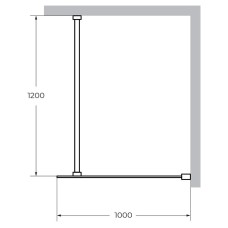 Душевая перегородка Cezares Liberta 100 LIBERTA-L-1-100-120-BR-NERO профиль Черный матовый стекло бронзовое