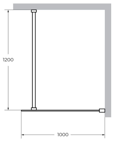 Душевая перегородка Cezares Liberta 100 LIBERTA-L-1-100-120-GR-NERO профиль Черный матовый стекло серое