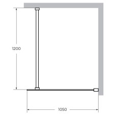 Душевая перегородка Cezares Liberta 105 LIBERTA-L-1-105-120-C-NERO профиль Черный матовый стекло прозрачное
