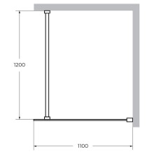 Душевая перегородка Cezares Liberta 110 LIBERTA-L-1-110-120-BR-Cr профиль Хром стекло бронзовое