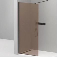 Душевая перегородка Cezares Liberta 110 LIBERTA-L-1-110-120-BR-NERO профиль Черный матовый стекло бронзовое