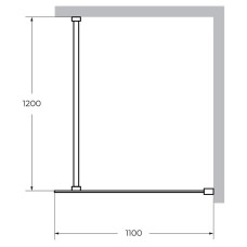 Душевая перегородка Cezares Liberta 110 LIBERTA-L-1-110-120-BR-NERO профиль Черный матовый стекло бронзовое
