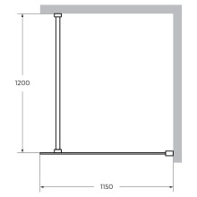 Душевая перегородка Cezares Liberta 115 LIBERTA-L-1-115-120-C-Cr профиль Хром стекло прозрачное