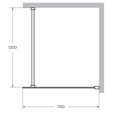 Душевая перегородка Cezares Liberta 115 LIBERTA-L-1-115-120-C-NERO профиль Черный матовый стекло прозрачное