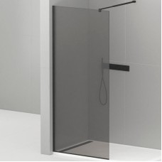 Душевая перегородка Cezares Liberta 120 LIBERTA-L-1-120-120-GR-NERO профиль Черный матовый стекло серое