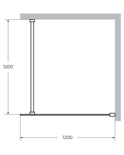 Душевая перегородка Cezares Liberta 120 LIBERTA-L-1-120-120-GR-NERO профиль Черный матовый стекло серое