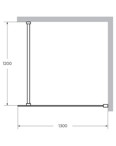 Душевая перегородка Cezares Liberta 130 LIBERTA-L-1-130-120-C-NERO профиль Черный матовый стекло прозрачное