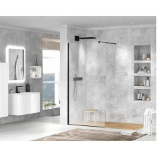 Душевая перегородка Cezares Liberta 140 LIBERTA-L-1-140-120-C-NERO профиль Черный матовый стекло прозрачное