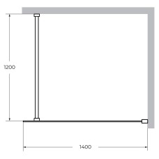 Душевая перегородка Cezares Liberta 140 LIBERTA-L-1-140-120-C-NERO профиль Черный матовый стекло прозрачное