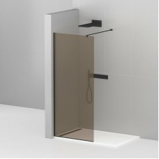 Душевая перегородка Cezares Liberta 80 LIBERTA-L-1-80-120-BR-NERO профиль Черный матовый стекло бронзовое