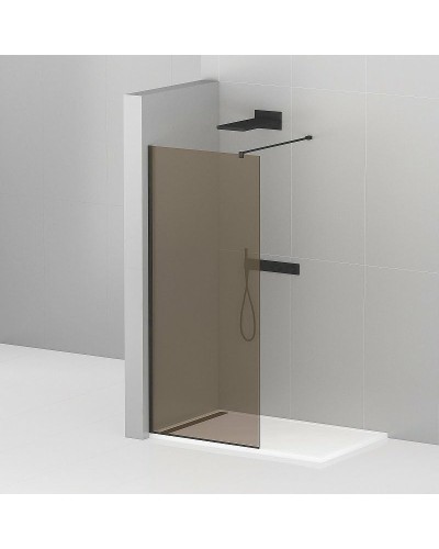 Душевая перегородка Cezares Liberta 80 LIBERTA-L-1-80-120-BR-NERO профиль Черный матовый стекло бронзовое