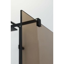 Душевая перегородка Cezares Liberta 80 LIBERTA-L-1-80-120-BR-NERO профиль Черный матовый стекло бронзовое