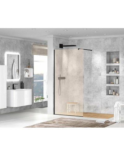 Душевая перегородка Cezares Liberta 80 LIBERTA-L-1-80-120-BR-NERO профиль Черный матовый стекло бронзовое