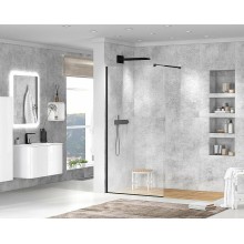 Душевая перегородка Cezares Liberta 80 LIBERTA-L-1-80-120-C-NERO профиль Черный матовый стекло прозрачное