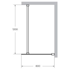 Душевая перегородка Cezares Liberta 80 LIBERTA-L-1-80-120-C-NERO профиль Черный матовый стекло прозрачное