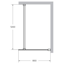 Душевая перегородка Cezares Liberta 85 LIBERTA-L-1-85-120-C-NERO профиль Черный матовый стекло прозрачное