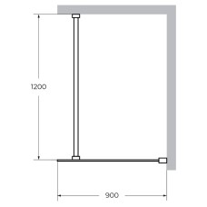 Душевая перегородка Cezares Liberta 90 LIBERTA-L-1-90-120-C-Cr профиль Хром стекло прозрачное