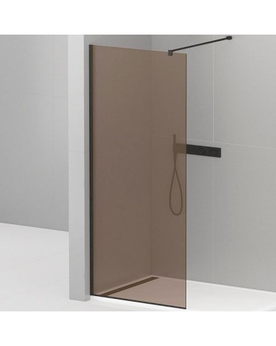 Душевая перегородка Cezares Liberta 90 LIBERTA-L-1-90-120-BR-NERO профиль Черный матовый стекло бронзовое