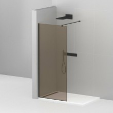 Душевая перегородка Cezares Liberta 90 LIBERTA-L-1-90-120-BR-NERO профиль Черный матовый стекло бронзовое