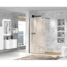 Душевая перегородка Cezares Liberta 90 LIBERTA-L-1-90-120-BR-NERO профиль Черный матовый стекло бронзовое