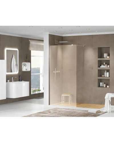 Душевая перегородка Cezares Liberta 90 LIBERTA-L-1-90-120-BR-Cr профиль Хром стекло бронзовое