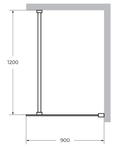 Душевая перегородка Cezares Liberta 90 LIBERTA-L-1-90-120-GR-NERO профиль Черный матовый стекло серое