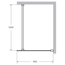 Душевая перегородка Cezares Liberta 95 LIBERTA-L-1-95-120-C-NERO профиль Черный матовый стекло прозрачное