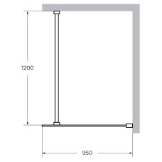 Душевая перегородка Cezares Liberta 95 LIBERTA-L-1-95-120-C-NERO профиль Черный матовый стекло прозрачное