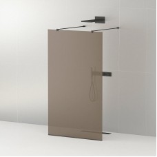 Душевая перегородка Cezares Liberta 100 LIBERTA-L-2-100-120-BR-NERO профиль Черный матовый стекло бронзовое