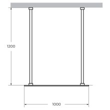 Душевая перегородка Cezares Liberta 100 LIBERTA-L-2-100-120-BR-NERO профиль Черный матовый стекло бронзовое
