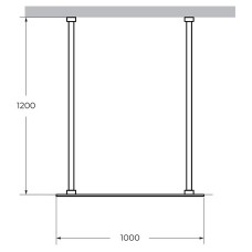 Душевая перегородка Cezares Liberta 100 LIBERTA-L-2-100-120-BR-NERO профиль Черный матовый стекло бронзовое